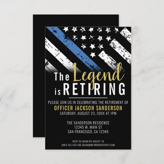 Polizeiliche Altersversorgung - Blue Line Law Enfo Einladung (Vorne/Hinten)