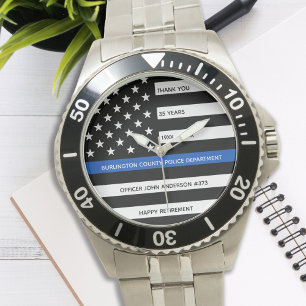 Polizeiliche Altersversorgung Moderne Jahre dünne  Armbanduhr
