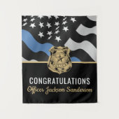 Polizeiliche Altersversorgung Party Blue Line Stra Wandteppich (Vorderseite)