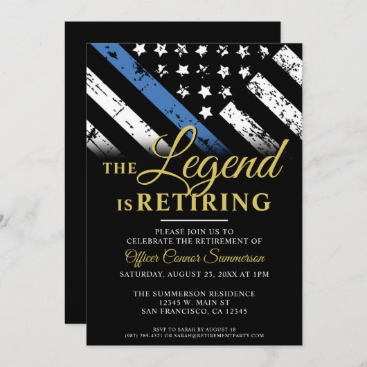 Polizeiliche Altersversorgung Party Rechtsdurchset Einladung (Vorne/Hinten)