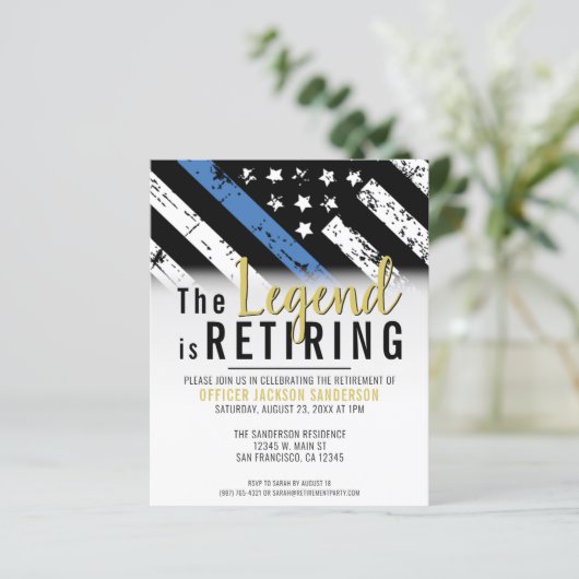 Polizeiliche Altersversorgung Thin Blue Line Einla (Stehend Vorderseite)