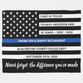 Polizeiliche Altersvorsorge Geschenk Personalisier Fleecedecke (Vorderseite (Horizontal))