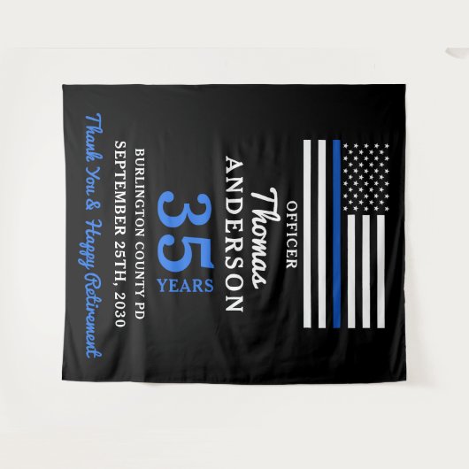 Polizeiliche Altersvorsorge Personalisiert dünne b Wandteppich (Vorderseite (Horizontal))