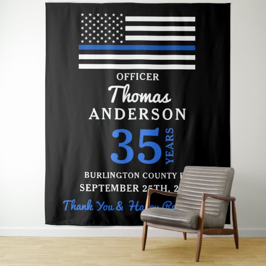 Polizeiliche Altersvorsorge Personalisiert dünne b Wandteppich (Beispiel)