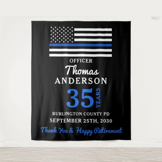 Polizeiliche Altersvorsorge Personalisiert dünne b Wandteppich (Vorderseite)