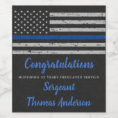 Polizeiliche Altersvorsorge Thin Blue Line F Glück Weinetikett (Einzelnes Label)