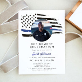 Polizeiliche Aquarellfärbung dünne blaue Linie Fla Einladung