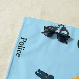 Polizeiliche Arbeitsstruktur in blau Strandtuch