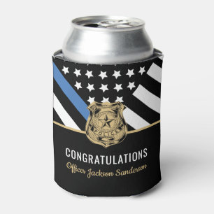 Polizeiliche Blaue Linie Flag Gratulation Aufhebun Dosenkühler