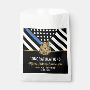 Polizeiliche Blaue Linie Flag Gratulation Aufhebun Geschenktütchen