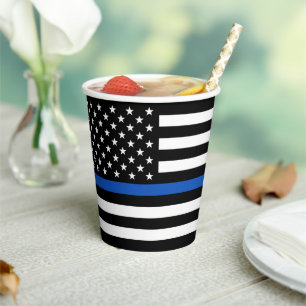 Polizeiliche Durchsetzung des Party Thin Blue Line Pappbecher