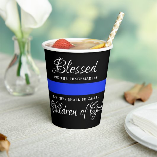 Polizeiliche Durchsetzung des Party Thin Blue Line Pappbecher (In Situ)