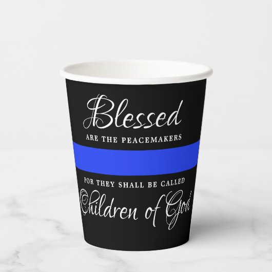 Polizeiliche Durchsetzung des Party Thin Blue Line Pappbecher (Rückseite)