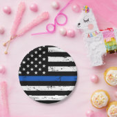 Polizeiliche Durchsetzung des Party Thin Blue Line Pappteller (Party)