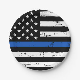 Polizeiliche Durchsetzung des Party Thin Blue Line Pappteller