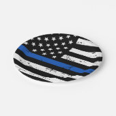 Polizeiliche Durchsetzung des Party Thin Blue Line Pappteller (Schrägansicht)