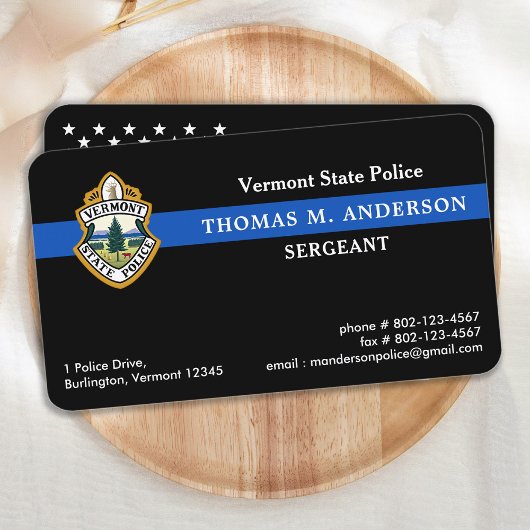 Polizeiliche Durchsetzung des Premium-Logos mit dü Visitenkarte