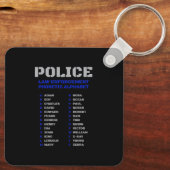 Polizeiliche Durchsetzung Phonetische Alphabet Schlüsselanhänger (Rückseite)