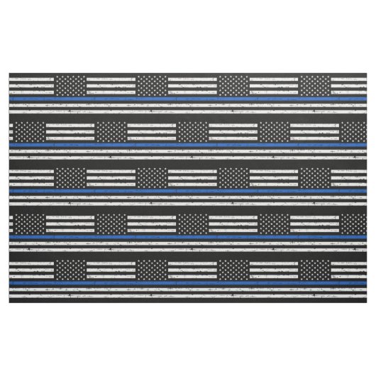 Polizeiliche Durchsetzung Thin Blue Line Fabric Stoff (Fat Quarter (45,7 x 55,9 cm))