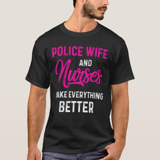 Polizeiliche Ehefrau Krankenversicherung und Mama  T-Shirt (Vorderseite)