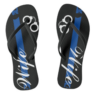 Polizeiliche Ehefrau Thin Blue Line Flip Flops Badesandalen