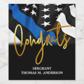 Polizeiliche Eingliederung - Gratulation Think Blu Weinetikett (Einzelnes Label)