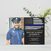 Polizeiliche Foto Abschluss Blaue Linie Rechtsdurc Einladung (Stehend Vorderseite)