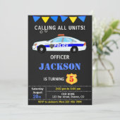 Polizeiliche Geburtstagseinladung Junge Offiziere Einladung (Stehend Vorderseite)