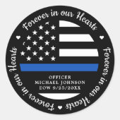 Polizeiliche Gedenkstätte gefallener Beamter Straf Runder Aufkleber (Vorderseite)