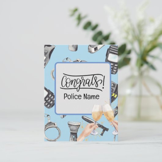 Polizeiliche Glückwünsche Postkarte (Stehend Vorderseite)