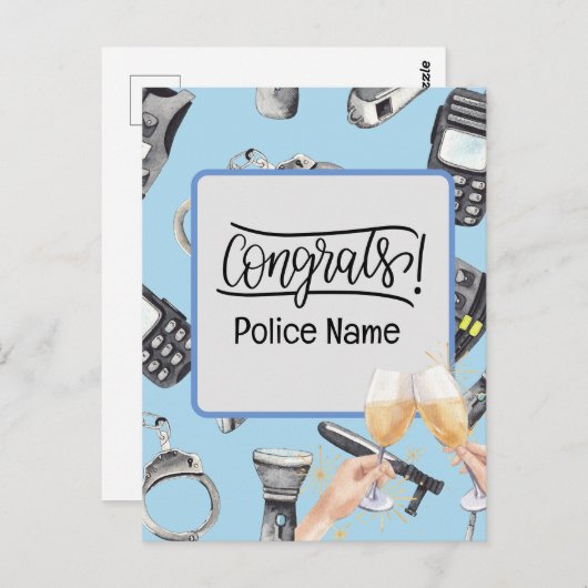 Polizeiliche Glückwünsche Postkarte (Vorne/Hinten)