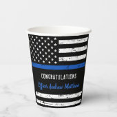 Polizeiliche Glückwünsche Thin Blue Line Party Pappbecher (Rückseite)