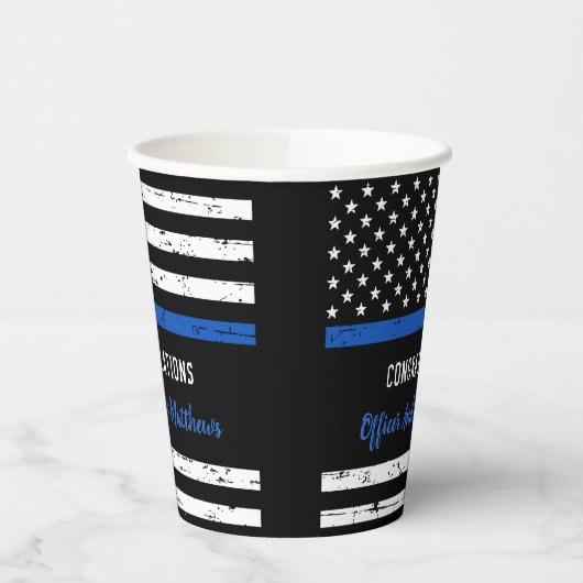 Polizeiliche Glückwünsche Thin Blue Line Party Pappbecher (Links)