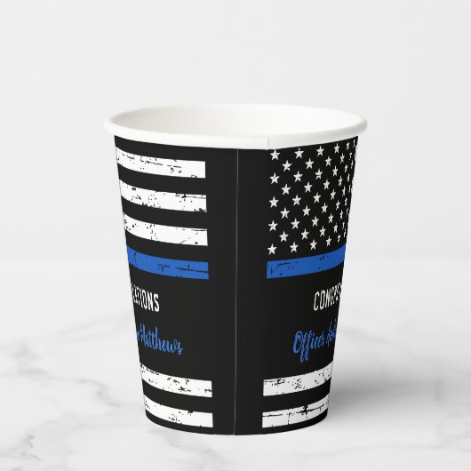 Polizeiliche Glückwünsche Thin Blue Line Party Pappbecher (Rechts)