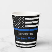 Polizeiliche Glückwünsche Thin Blue Line Party Pappbecher (Vorderseite)