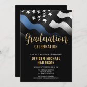 Polizeiliche Graduierung Partei Strafverfolgung Bl Einladung (Vorne/Hinten)