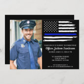 Polizeiliche Graduierung Partei Thin Blue Line Fot Einladung (Vorne/Hinten)