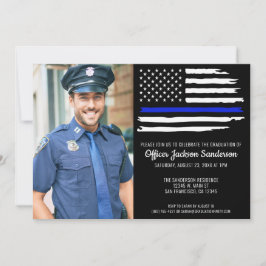Polizeiliche Graduierung Partei Thin Blue Line Fot Einladung