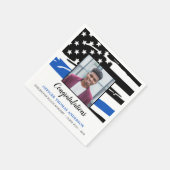 Polizeiliche Graduierung Party Foto Thin Blue Line Serviette (Ecke)