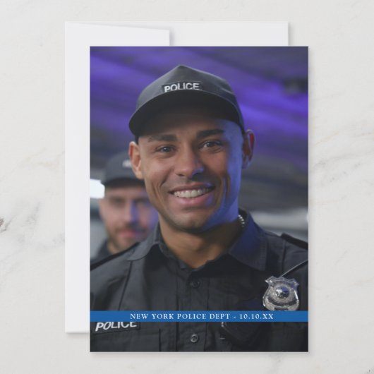 Polizeiliche Graduierungspartei - Flagge mit blaue Einladung (Rückseite)