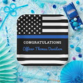 Polizeiliche Graduierungspartei - Flagge mit blaue Pappteller (Party)