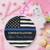 Polizeiliche Graduierungspartei Moderne Flagge mit Pappteller (Party)