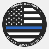 Polizeiliche Graduierungspartei Moderne Flagge mit Runder Aufkleber (Vorderseite)