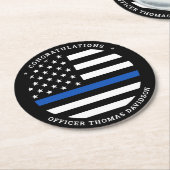 Polizeiliche Graduierungspartei Moderne Flagge mit Runder Pappuntersetzer (Angewinkelt)