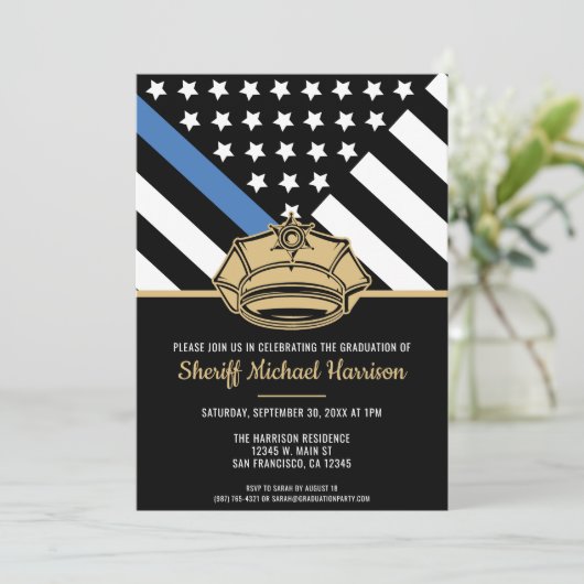 Polizeiliche Graduierungspartei - Rechtsdurchsetzu Einladung (Stehend Vorderseite)