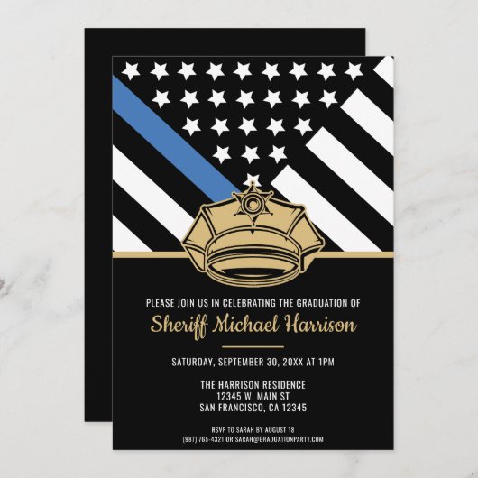 Polizeiliche Graduierungspartei - Rechtsdurchsetzu Einladung (Vorne/Hinten)