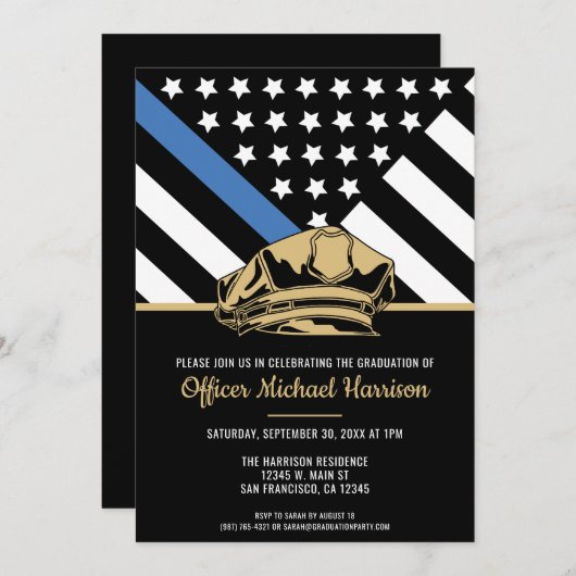 Polizeiliche Graduierungspartei - Rechtsdurchsetzu Einladung (Vorne/Hinten)