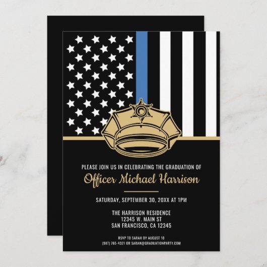 Polizeiliche Graduierungspartei - Rechtsdurchsetzu Einladung (Vorne/Hinten)