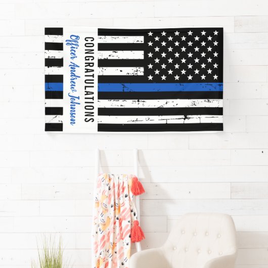 Polizeiliche Graduierungspartei Thin Blue Line Banner (Insitu)