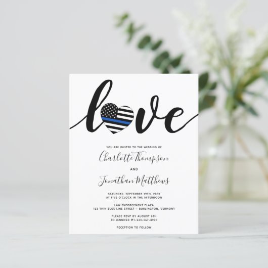 Polizeiliche Hochzeit mit dünner Blauer Linie Einl (Stehend Vorderseite)